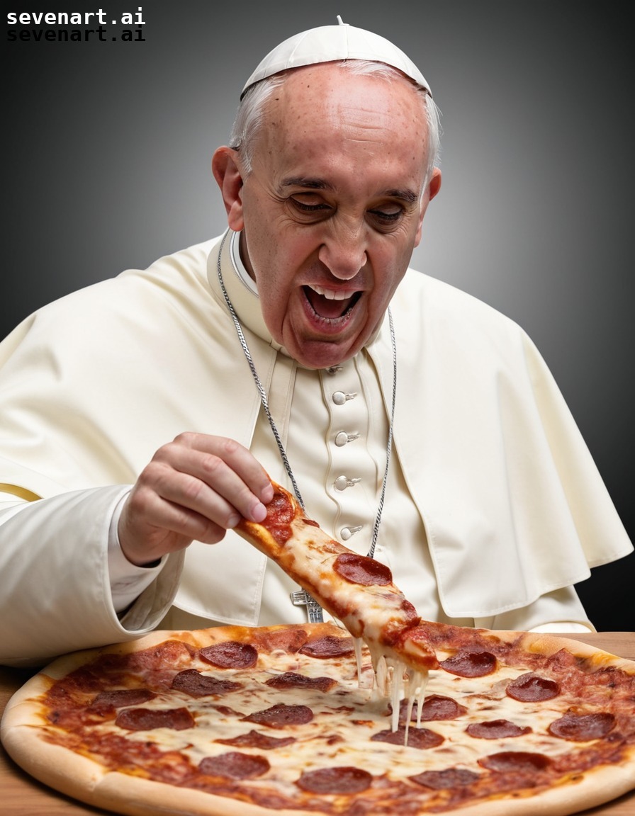 pope, pizza, humor, mishap, oversized, pope francis, vatican