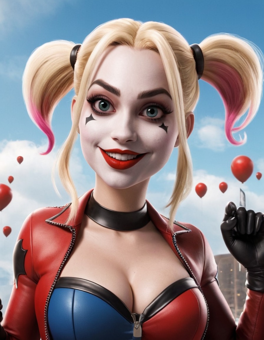 fun, harley quinn, dc comics, comic character, caricature, humor, cartoon