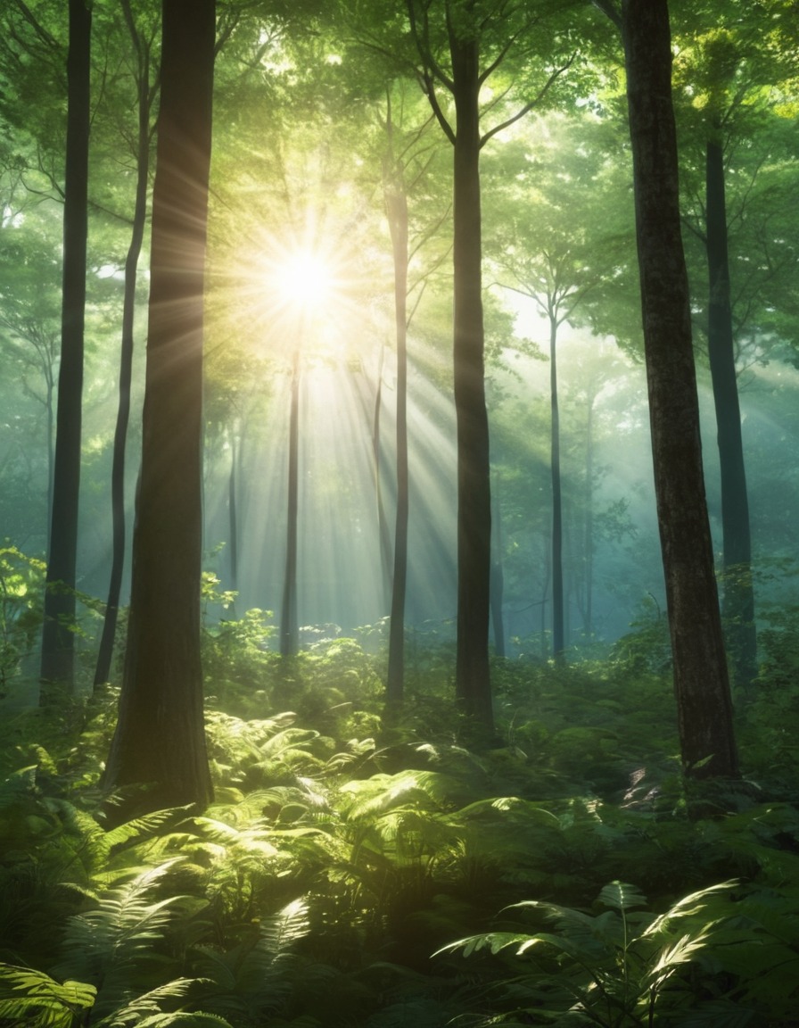 nature, forest, trees, sunlight, tranquility