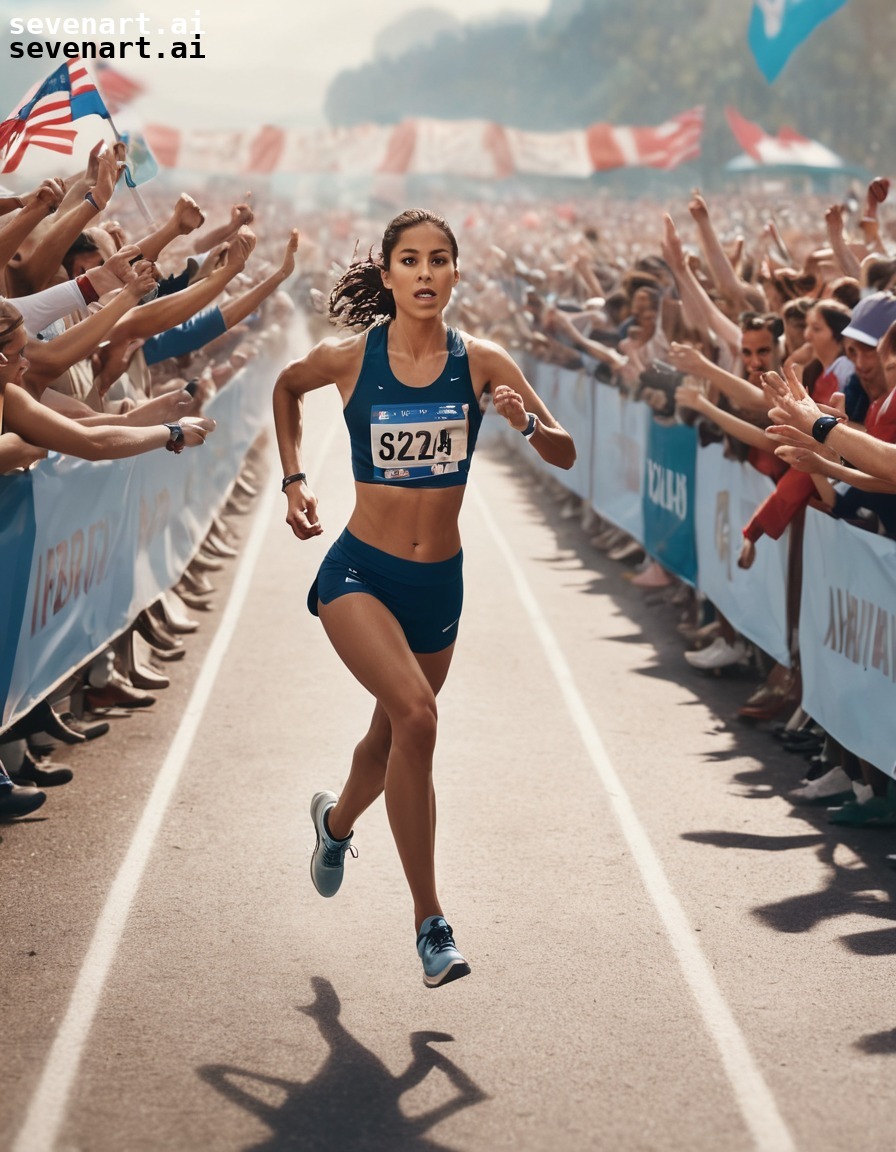 determination, competition, crowd, running, finish line, woman sport, sport