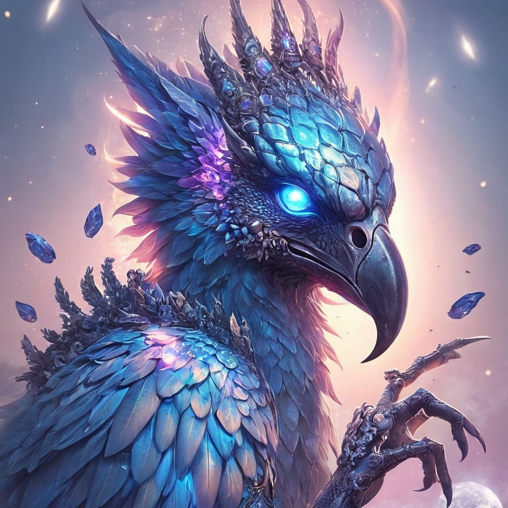 bird, closeup, fantasy, portrait, scary