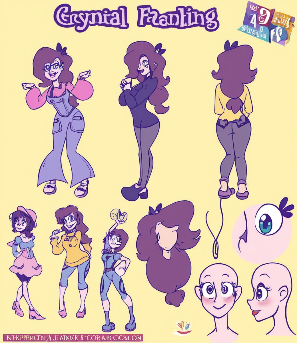 characterdesign, originalcharacter, referencesheet, digitalart, cartoon, characterconcept, charactersheet, comic, mom, mother, purplehair, webcomic