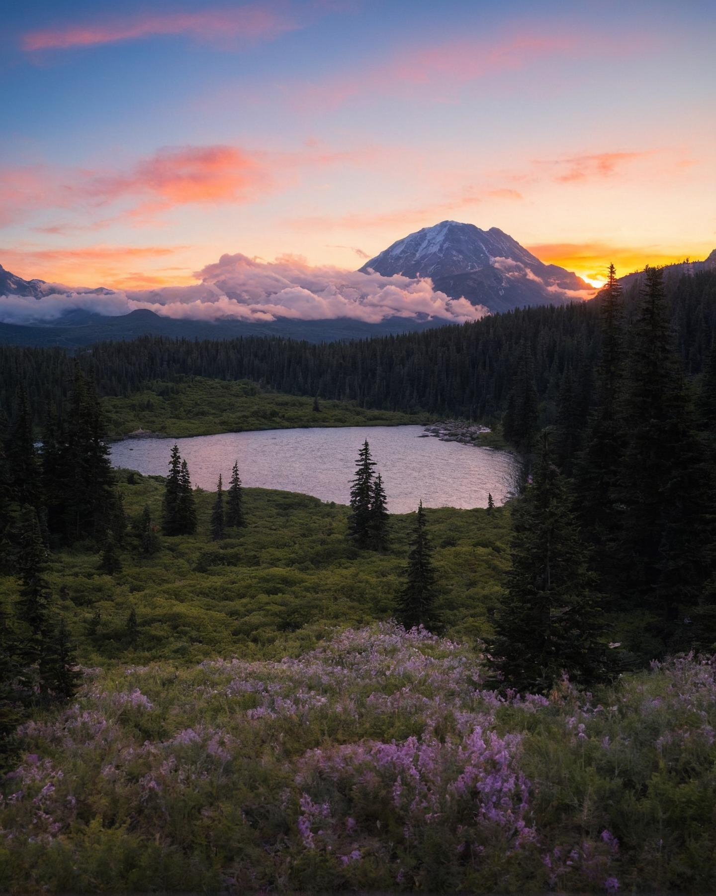 washington, usa, mountains, wildflowers, wilderness