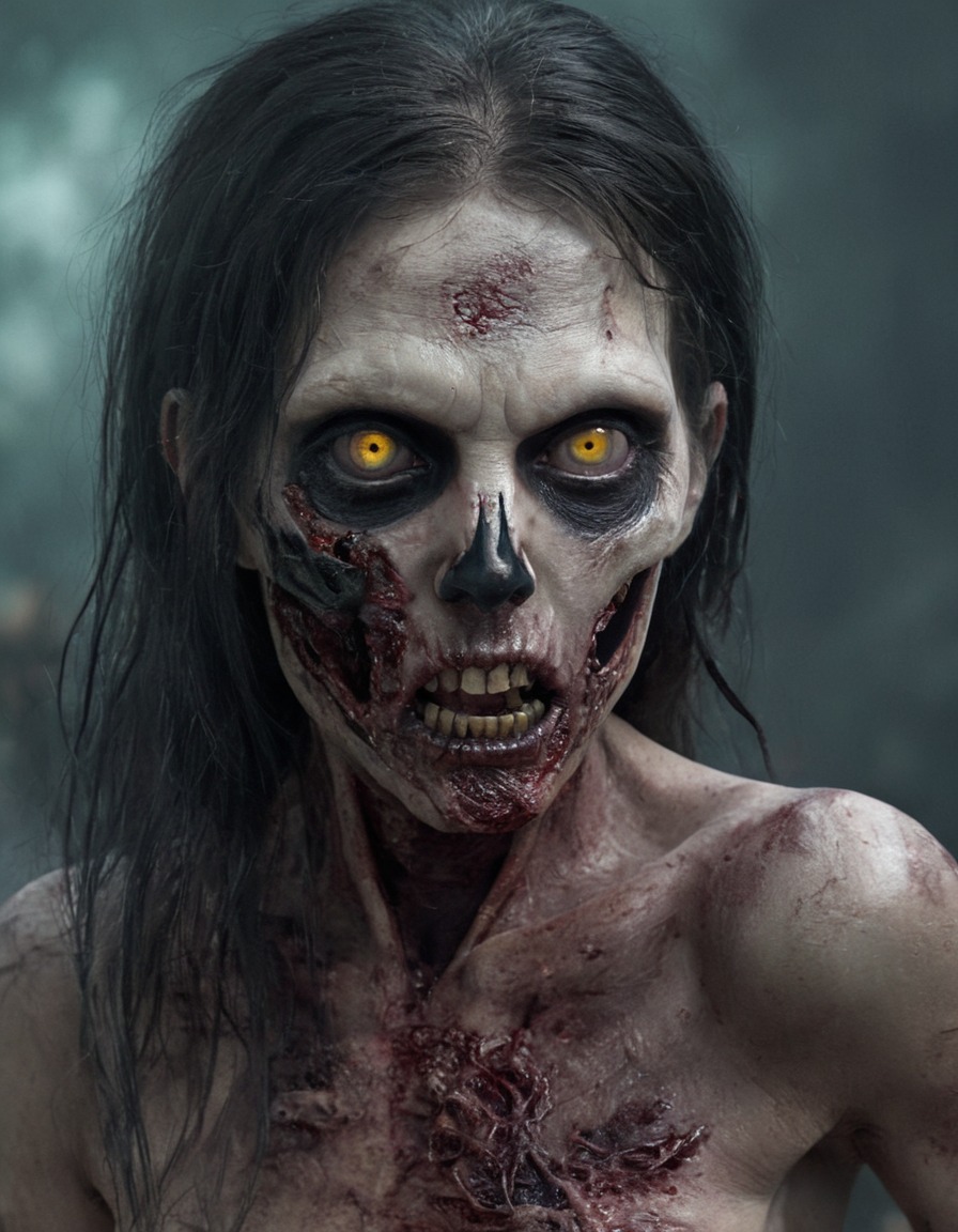 zombie, horror, undead, alluring eyes, attractive gaze, supernatural, nsfw