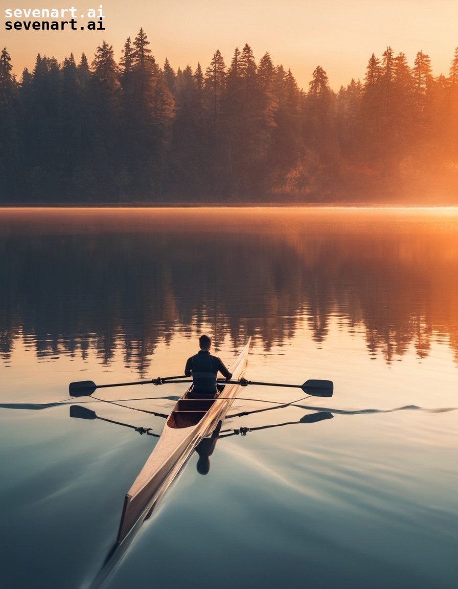 nature, water, rowing, tranquility, sunset, woman sport, sport