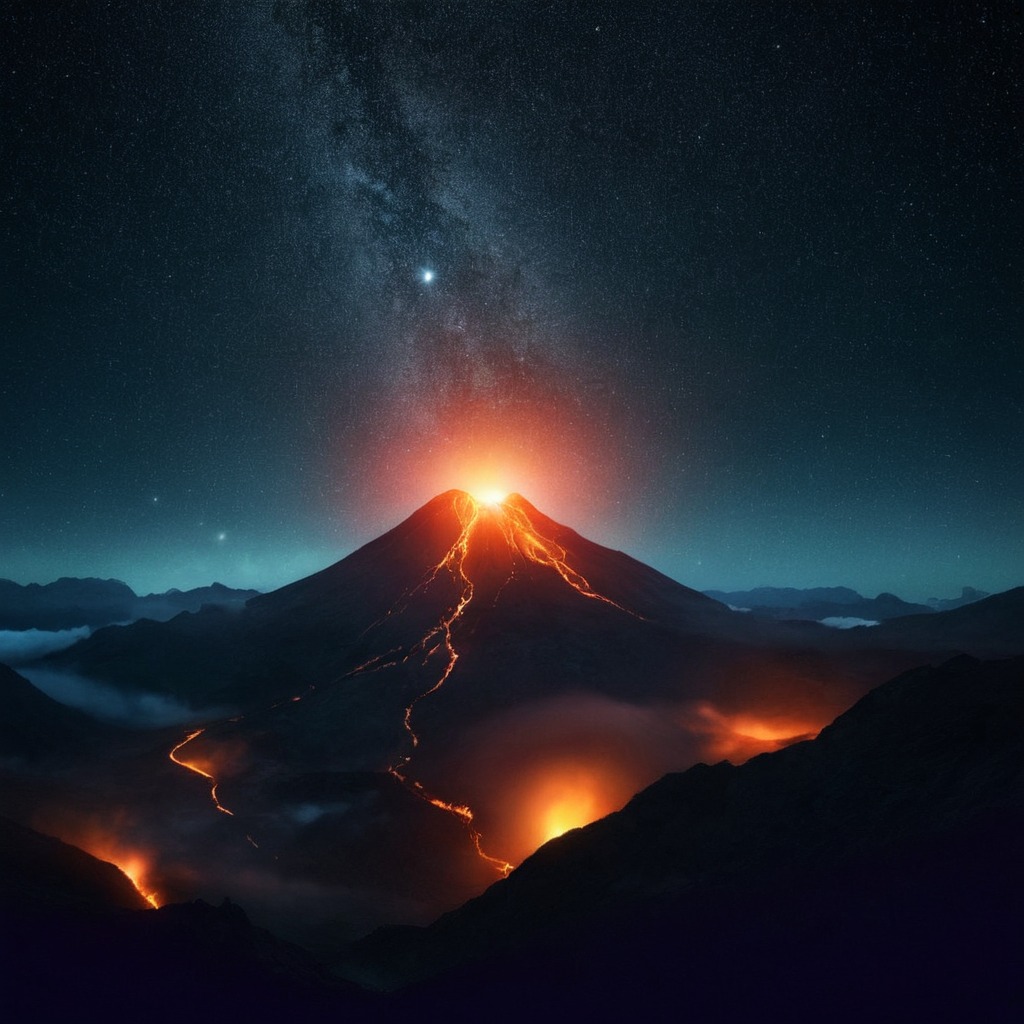 digitalart, fantasyart, wallpaper, conceptart, drama, sky, photography, beauty, digitalpainting, space, ancient, architecture, blacksky, darksky, dramaticsky, epic, eruption, filmphotography, fog, landscapephotography, lavaflow, naturalphenomenon, naturephotography, nightsky, volcano, moltenlava, natureatnight, dailychallenge, fieryglow, mountainvolcano