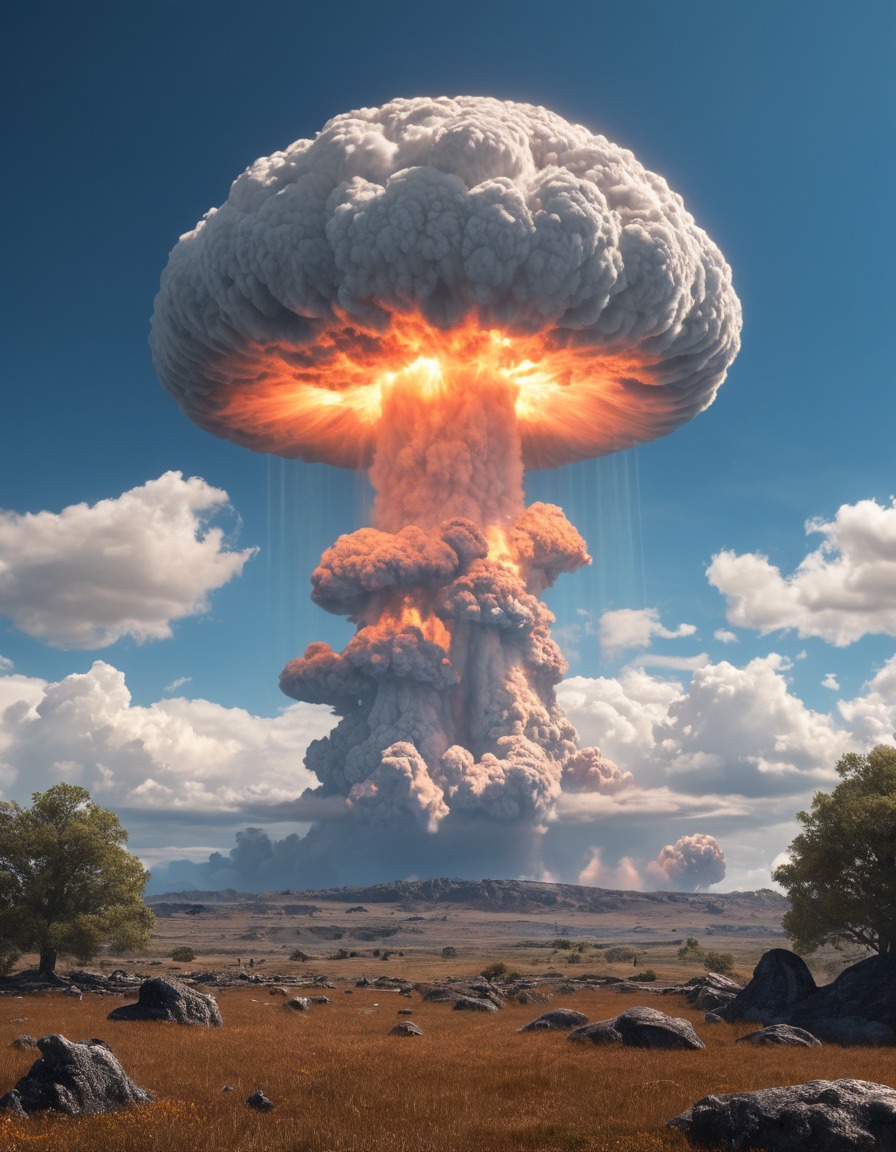 nuclear explosion, mushroom cloud, destruction, power, danger, nuclear, weapon, explosion