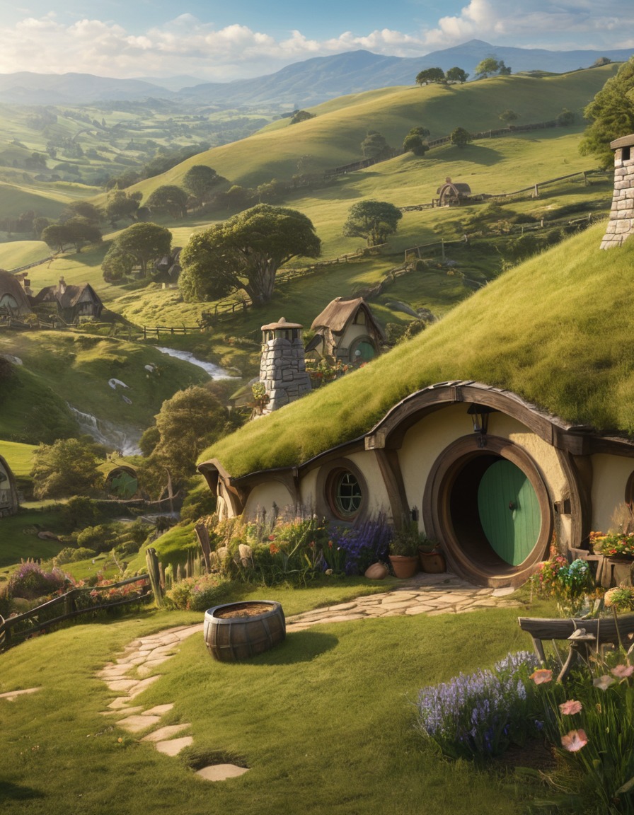 idyllic, fantasy, hobbit, landscape, countryside, john tolkien, tolkien