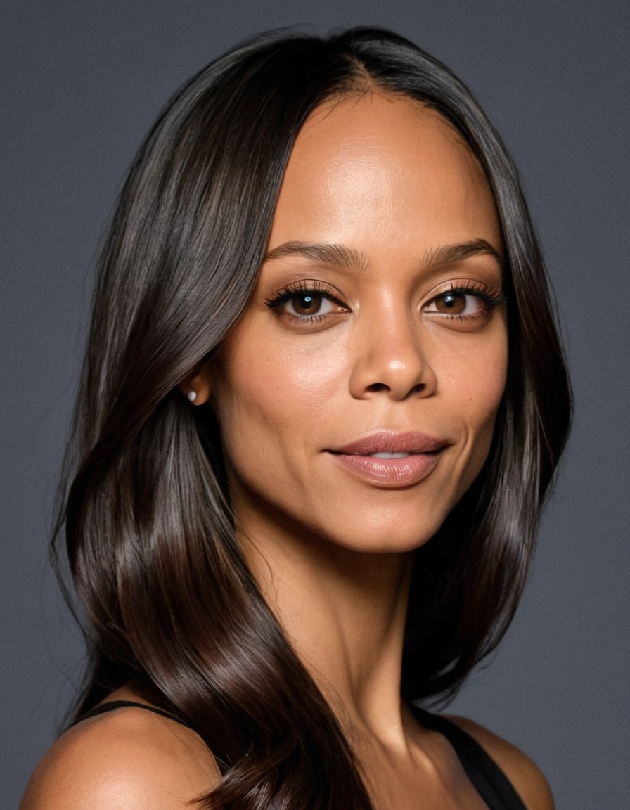 zoe saldana, portrait, actress, art, painting, artist, celebrity