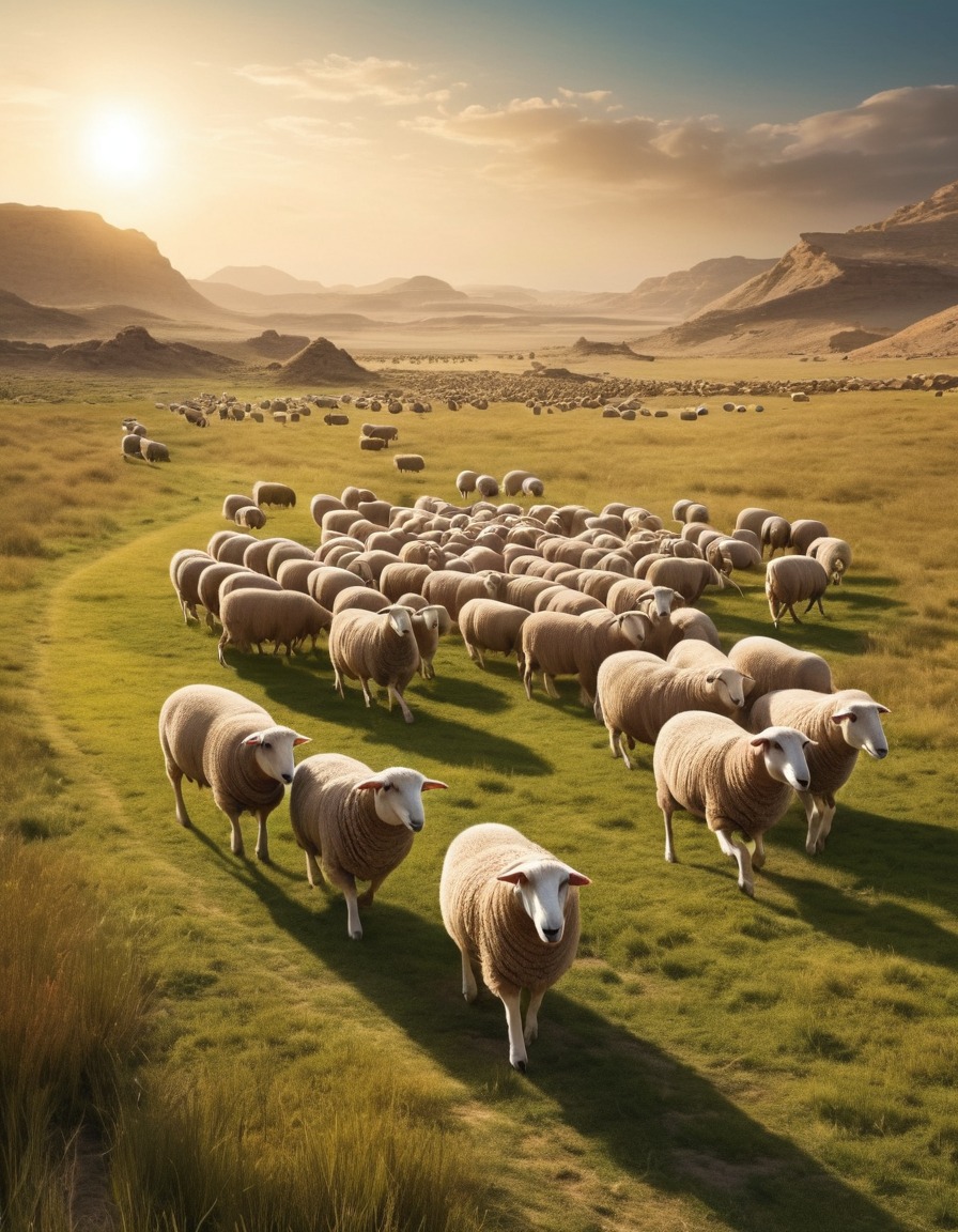 ancient mesopotamia, shepherd, sheep, meadow, livestock, ancient civilization, cultural practices