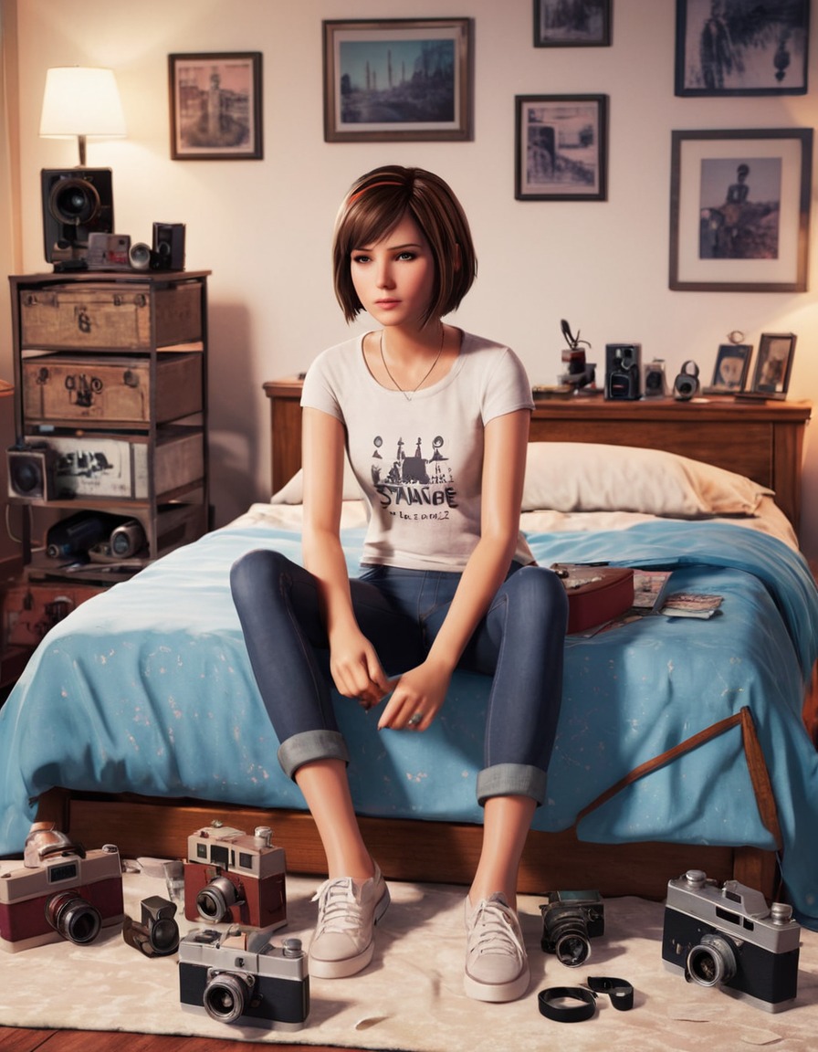 max caulfield, life is strange, vintage cameras, photography, bedroom, games, girls from games