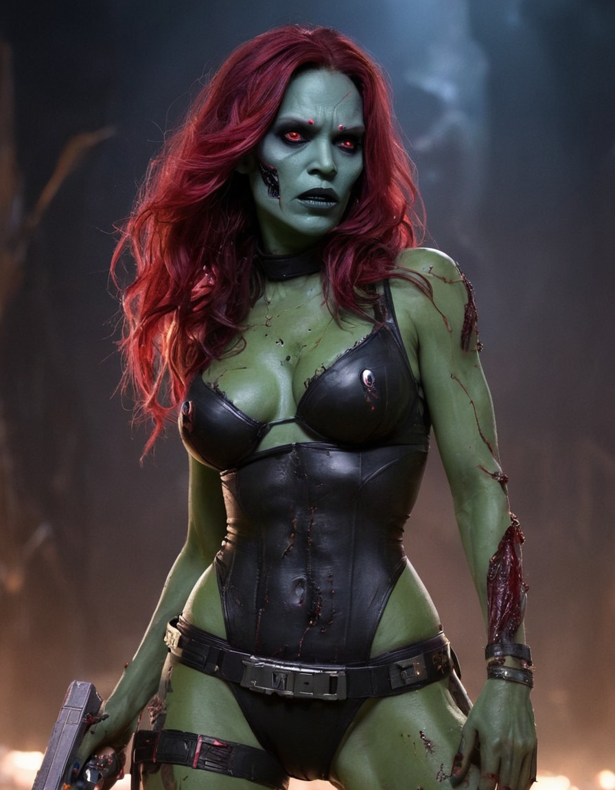 zombie, gamora, guardians of the galaxy, marvel, undead, science fiction