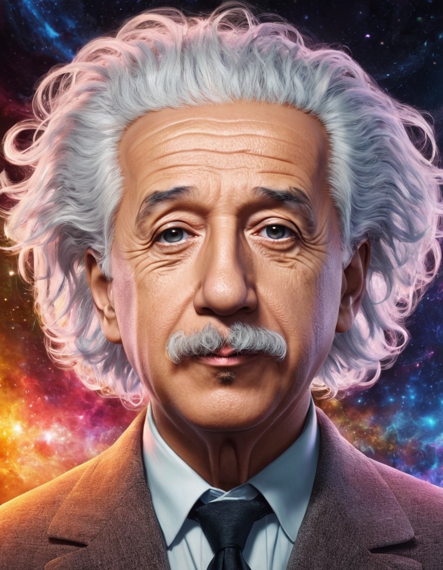 abstract art, portrait, albert einstein, science, creativity, anime