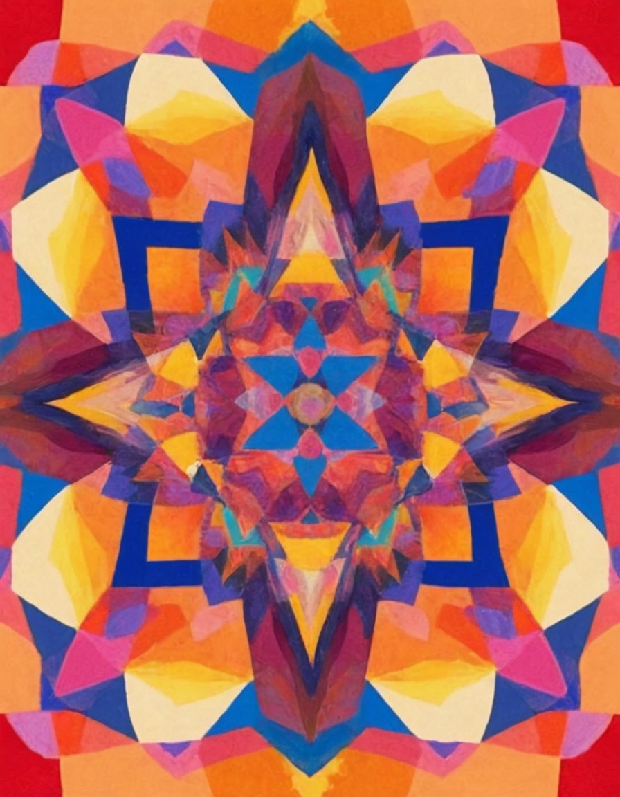 geometric shapes, kaleidoscope, abstract art, abstract