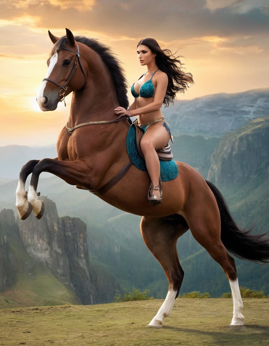 centauride, mythical creature, half-human half-horse, beauty, graceful, powerful, wild nature