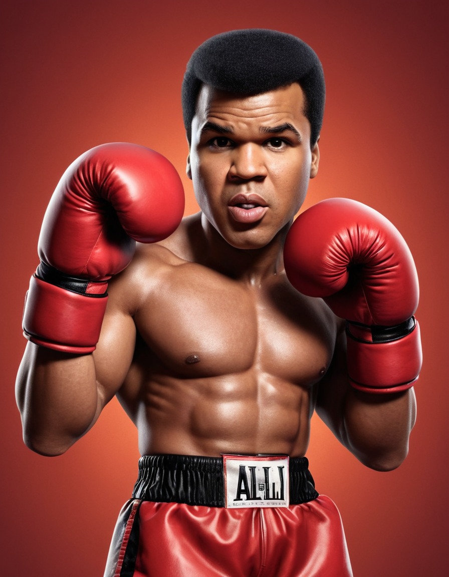 muhammad ali, caricature, boxing, funny