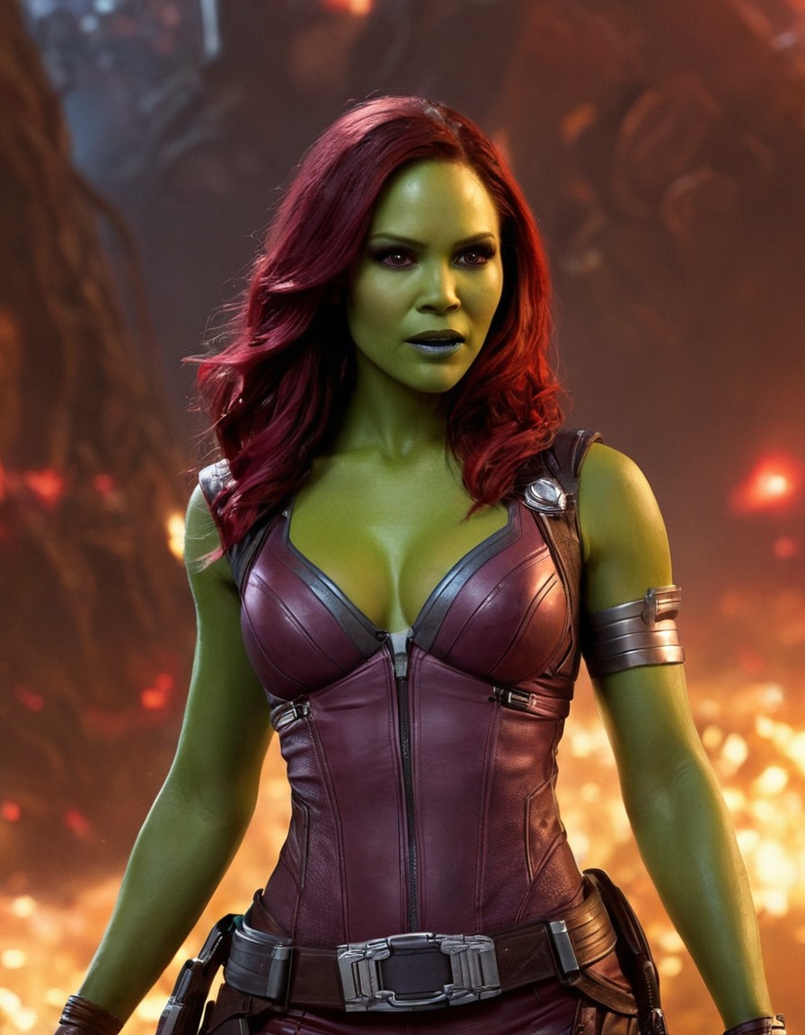 superhero, gamora, guardians of the galaxy, marvel, action, defeat, battle