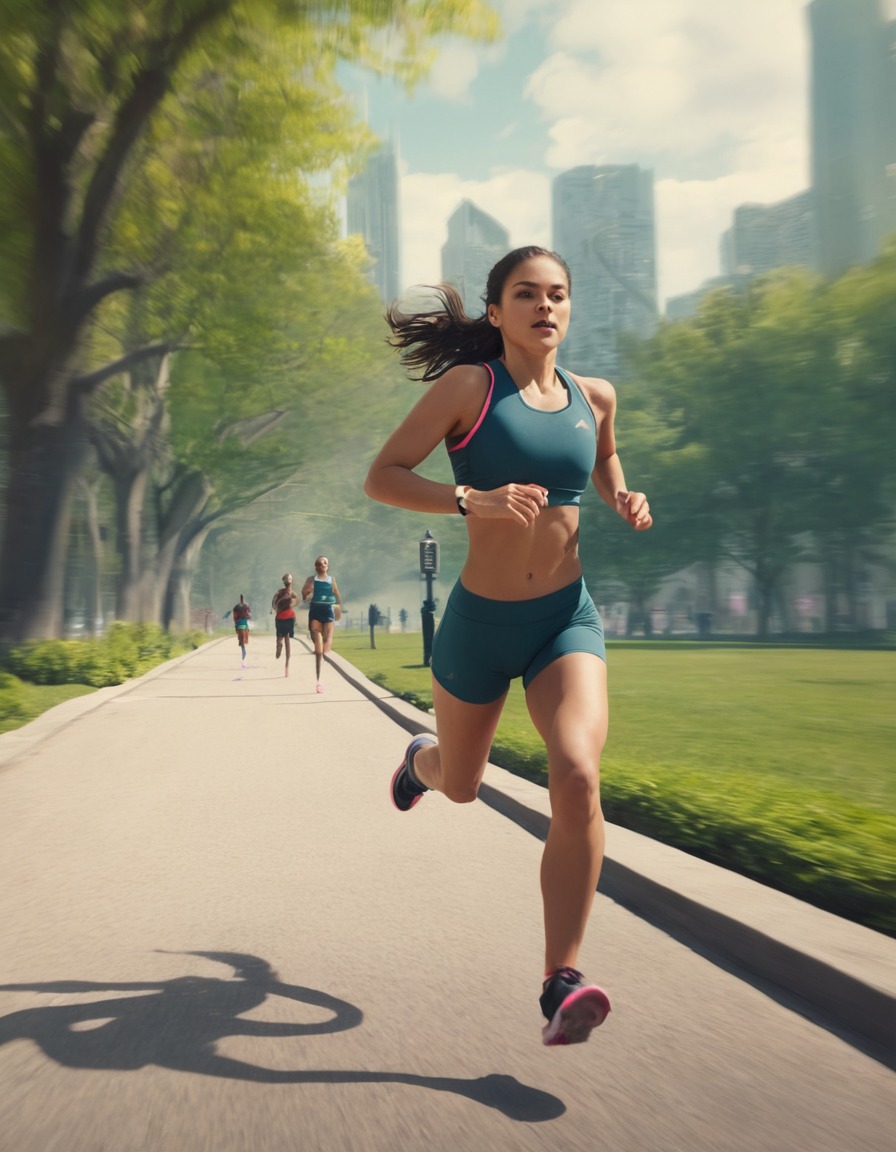 woman, runner, sprinting, city park, exercise, woman sport, sport