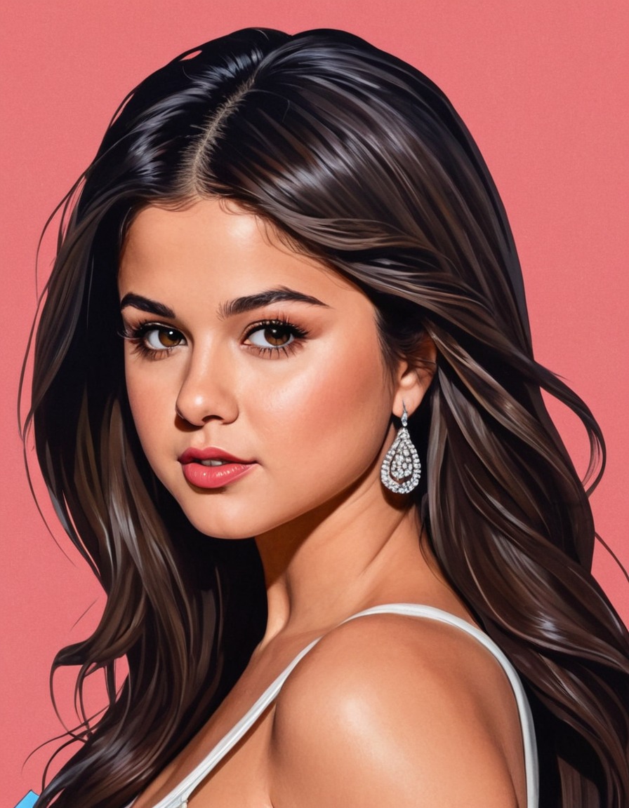 selena gomez, celebrity, painting, humor, art, pop culture, entertainment