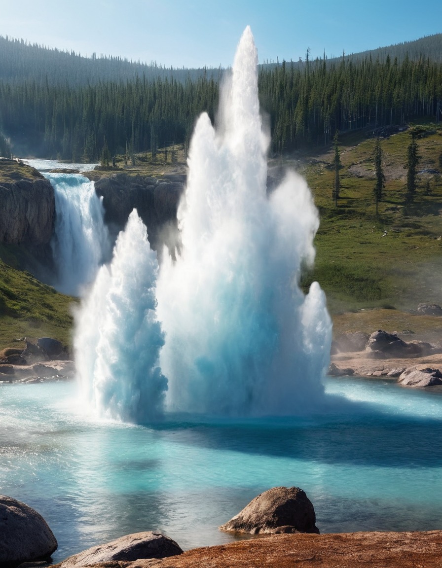 nature, geyser, beautiful, landscape, geothermal, natural wonder