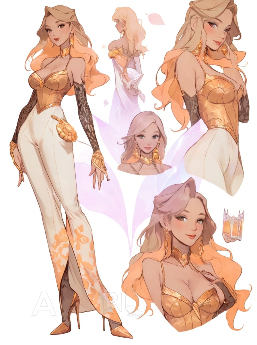 characterdesign, adoptable, adoptablesopen, characterconcept, digitalart, referencesheet, animegirl, fantasycharacter, sale, blondegirl, blondehair, female, elegantwoman