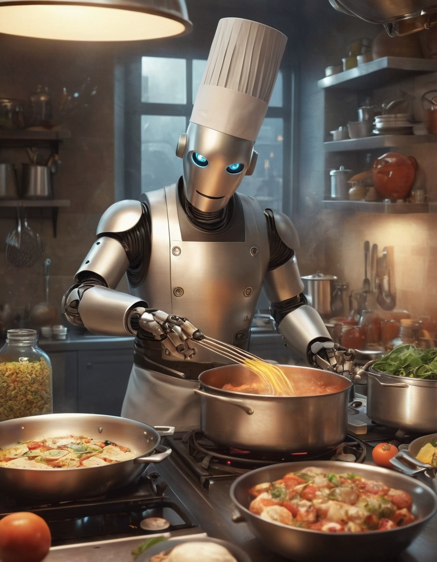 robot, chef, cooking, kitchen, technology, robots