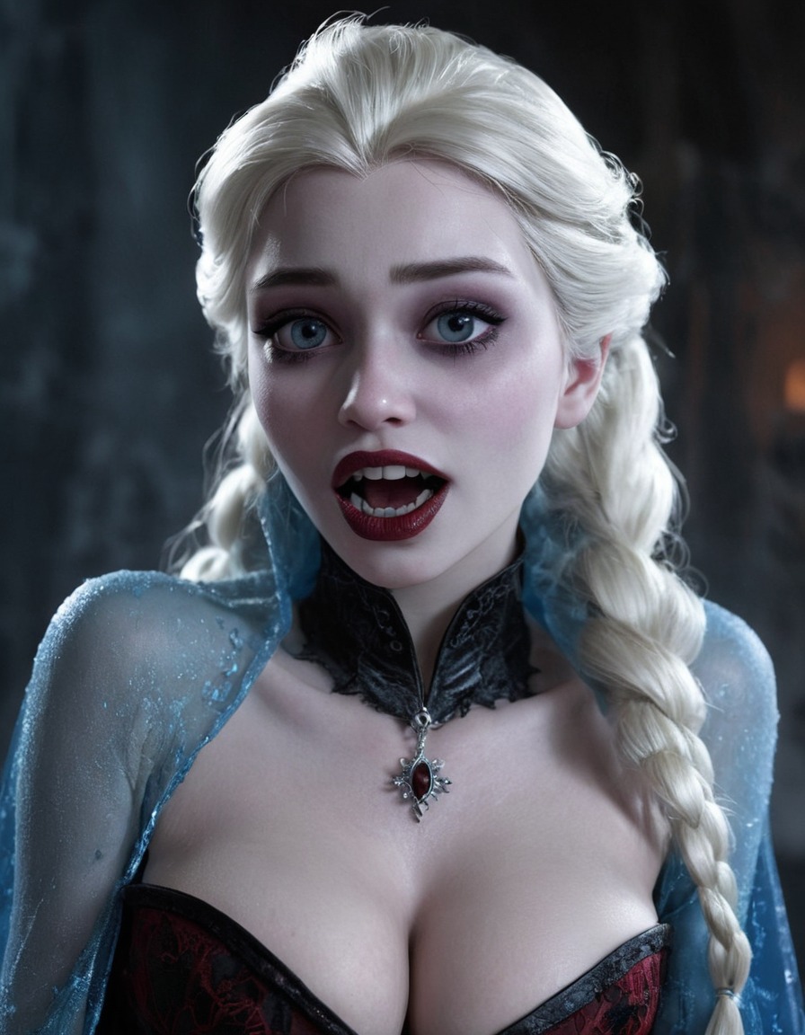 vampire, elsa (frozen), frozen, fantasy, supernatural, queen, fictional character