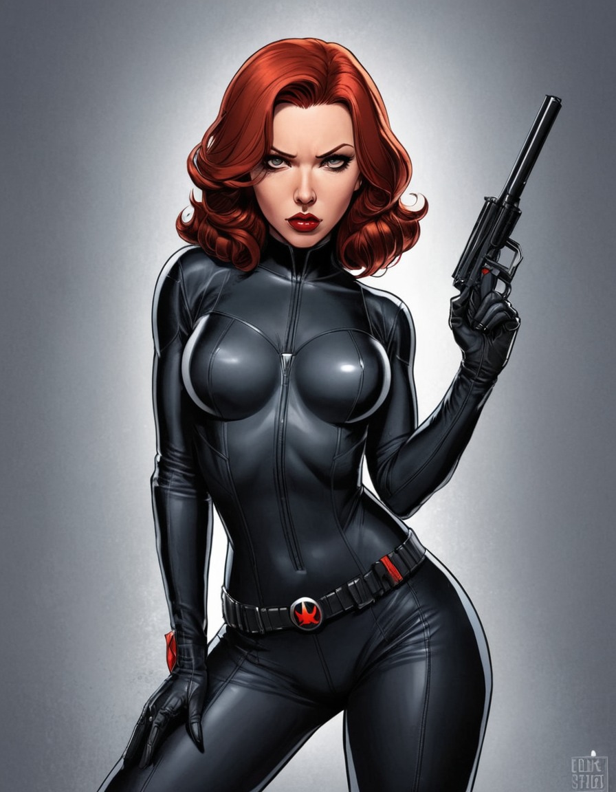 black widow, marvel, superhero, seductive, powerful, sexy, painted