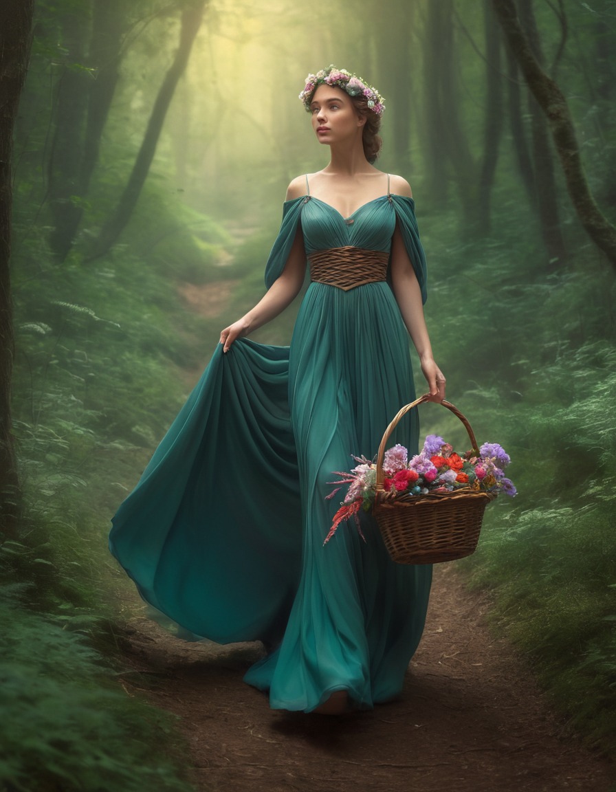 nature, beauty, fantasy, fairy tale, young woman, middle ages