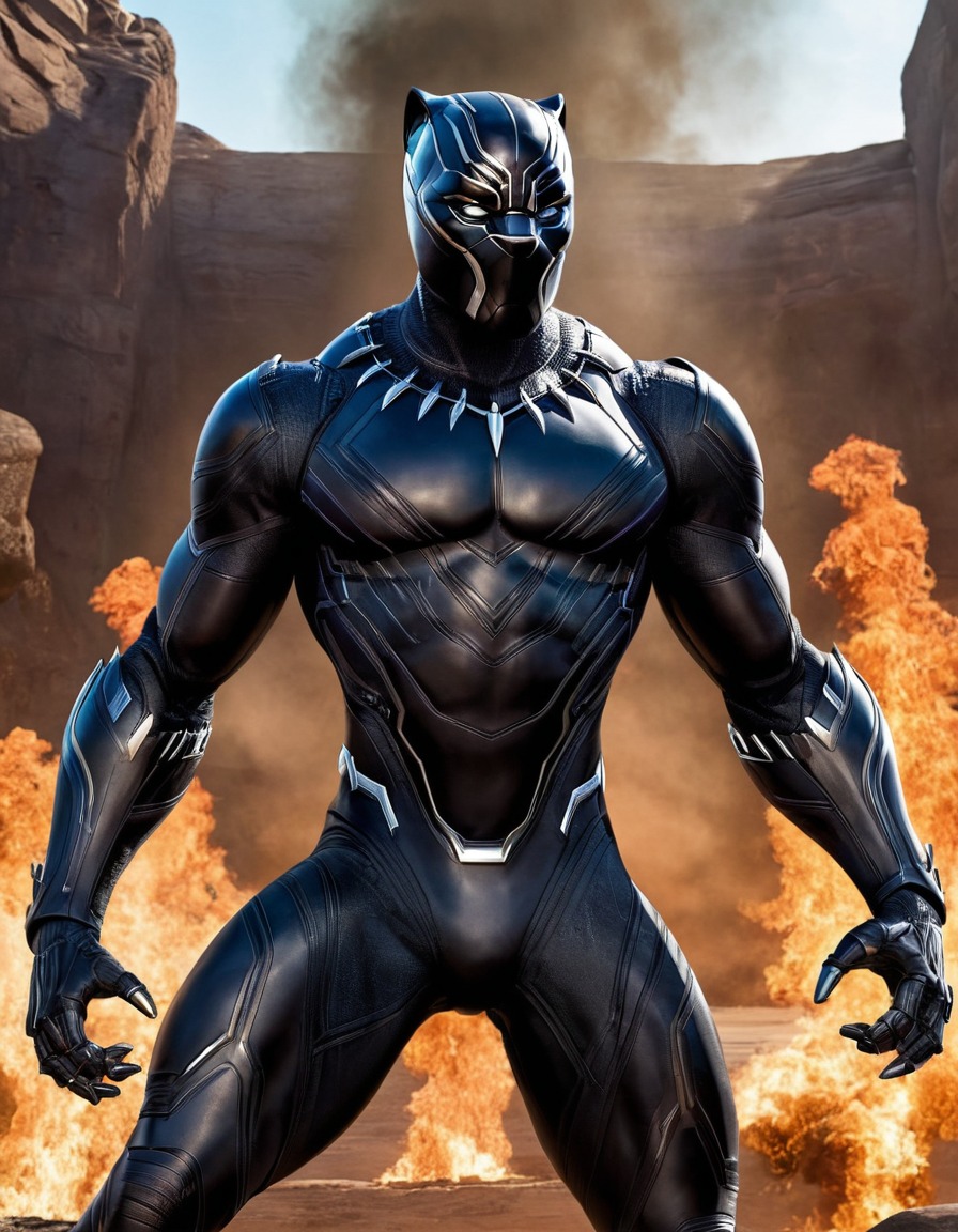 black panther, robot, fictional character, comics, marvel universe