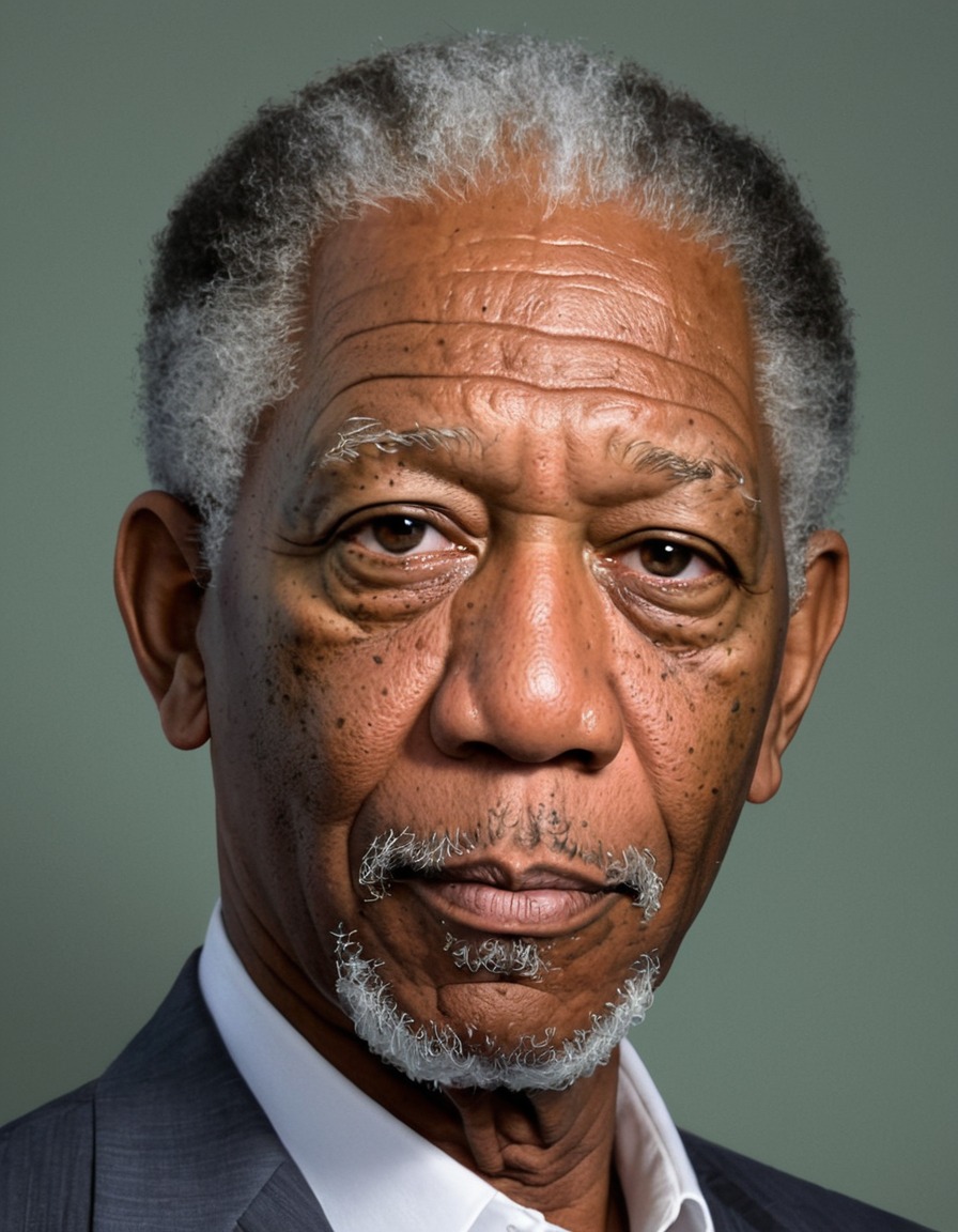 morgan freeman, portrait, painting, art, celebrity, actor