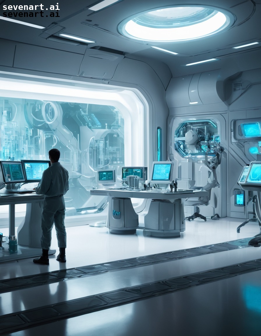 futuristic, technology, laboratory, concept art, hi-tech, future