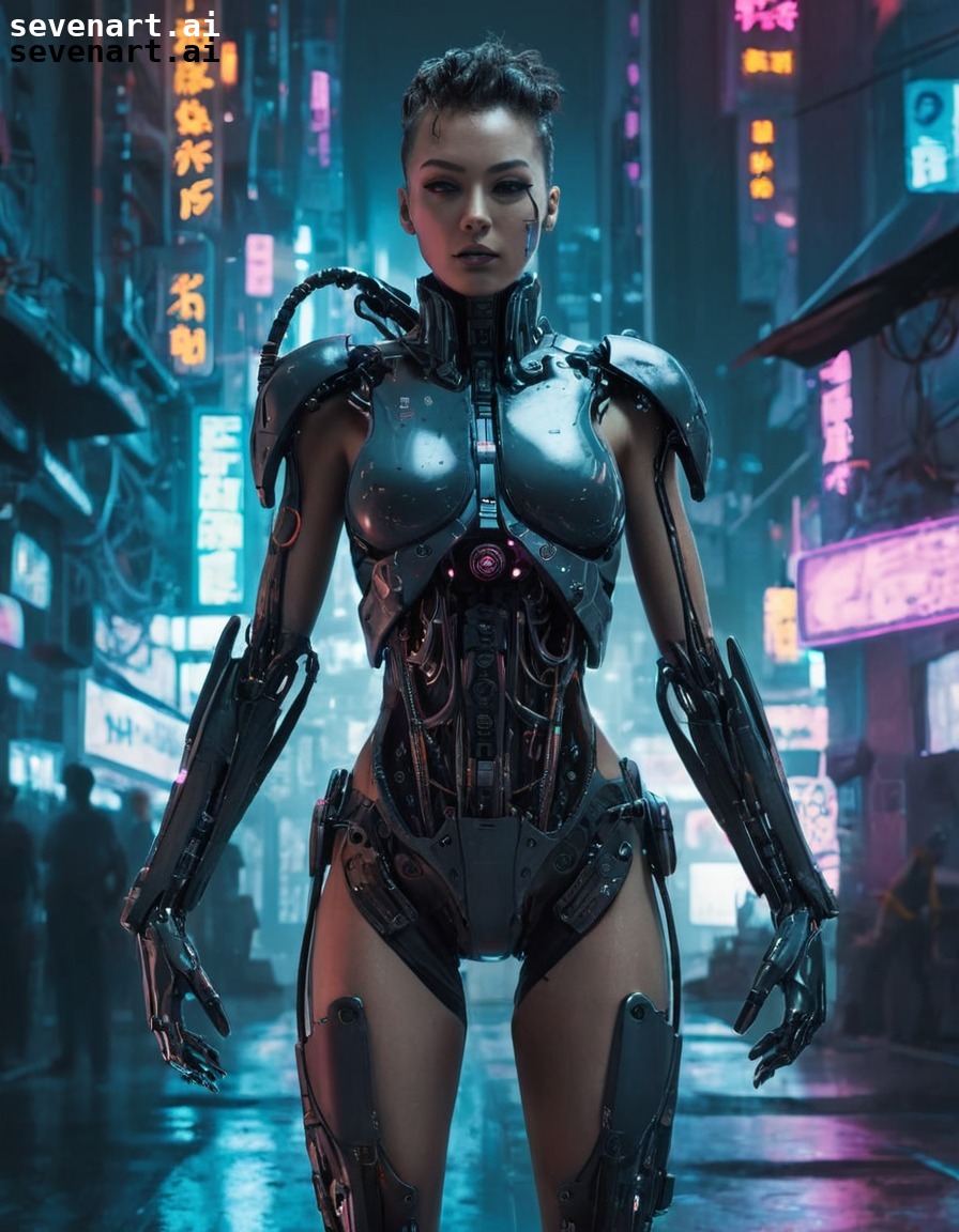 cyborg, cyberpunk, technology, futuristic, blending, future