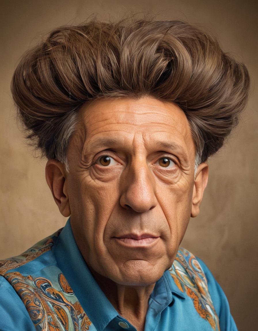 art, caricature, pablo picasso, exaggeration, wild hairstyle, creativity, funny