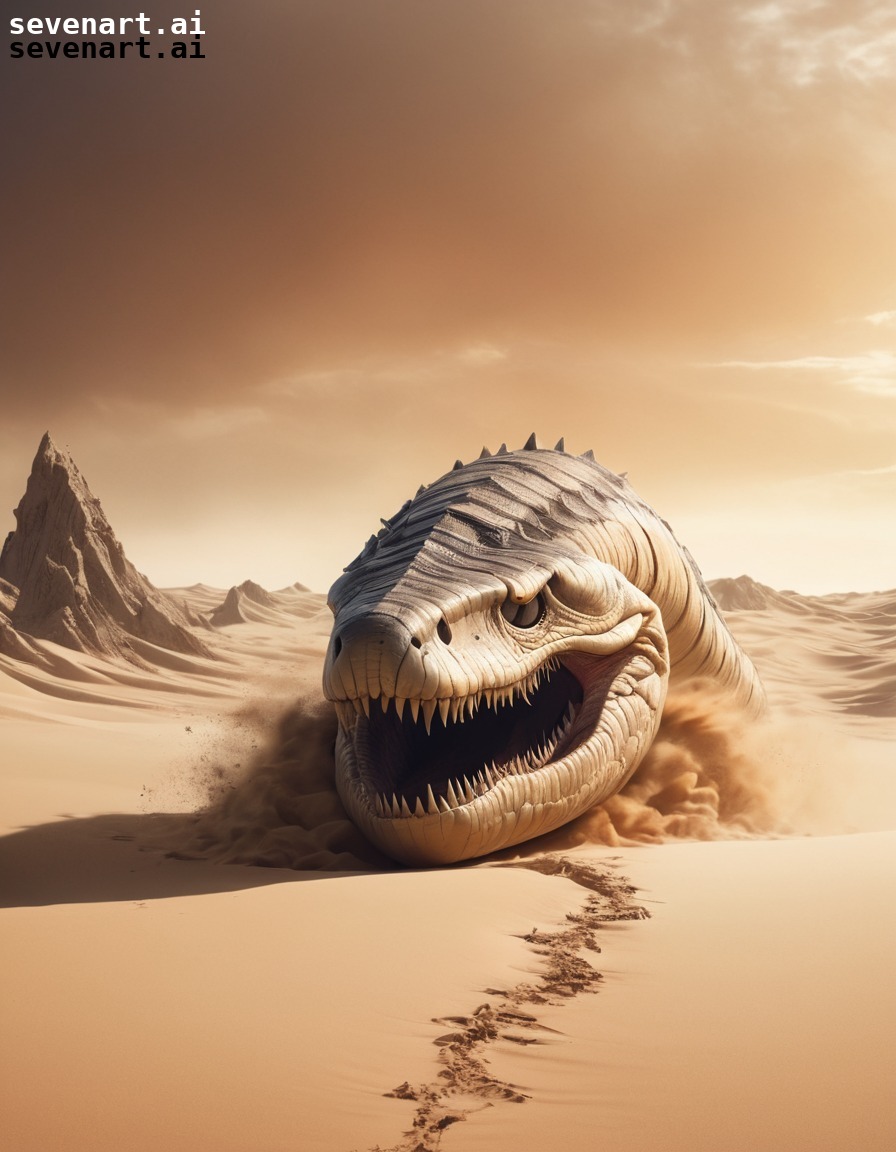 sandworm, destruction, fantasy, monster, horror, dune