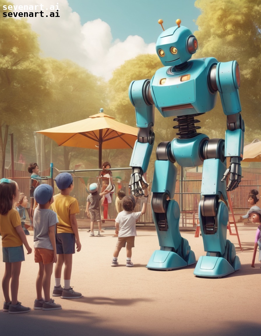 robot, children, interaction, playground, technology, robots