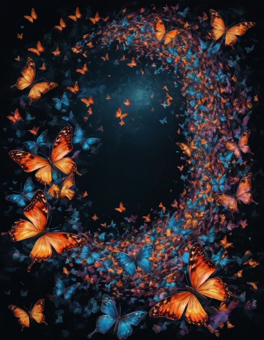 butterflies, whirlwind, transformation, colors, nature, magic, beauty