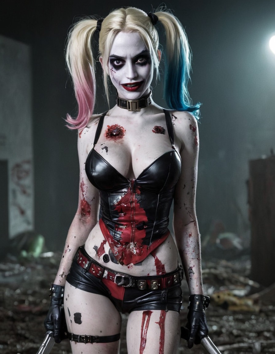 zombie, harley quinn, dc comics, undead, superhero, comic character