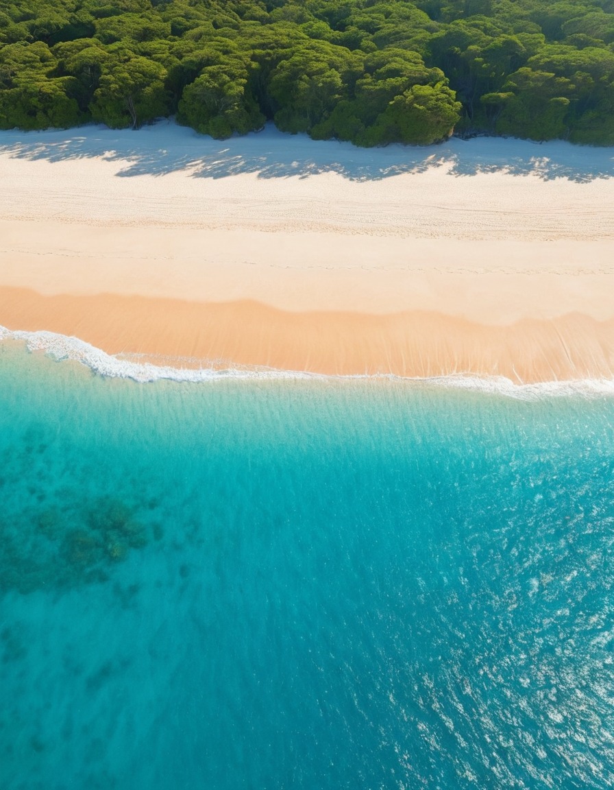 beach, golden sand, turquoise waters, nature, travel