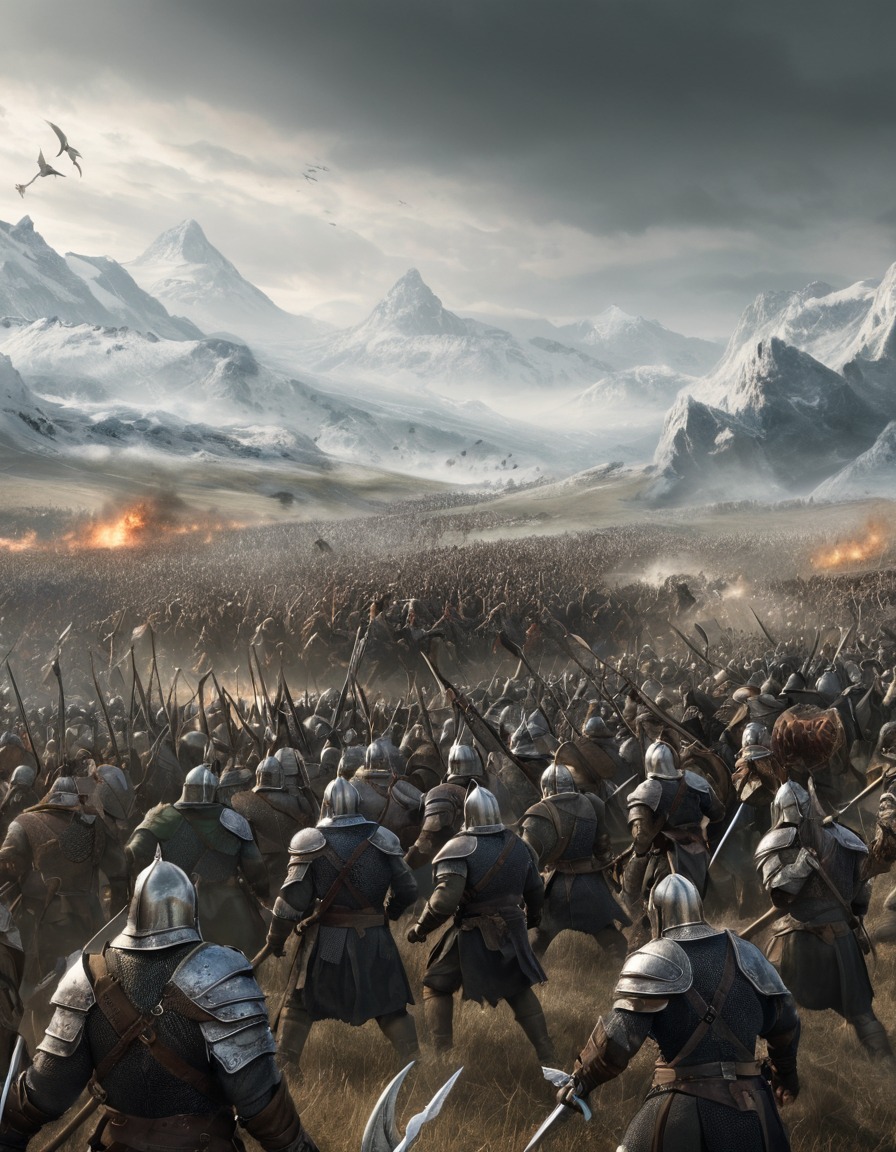 fantasy, epic, battle, orcs, men, john tolkien, tolkien