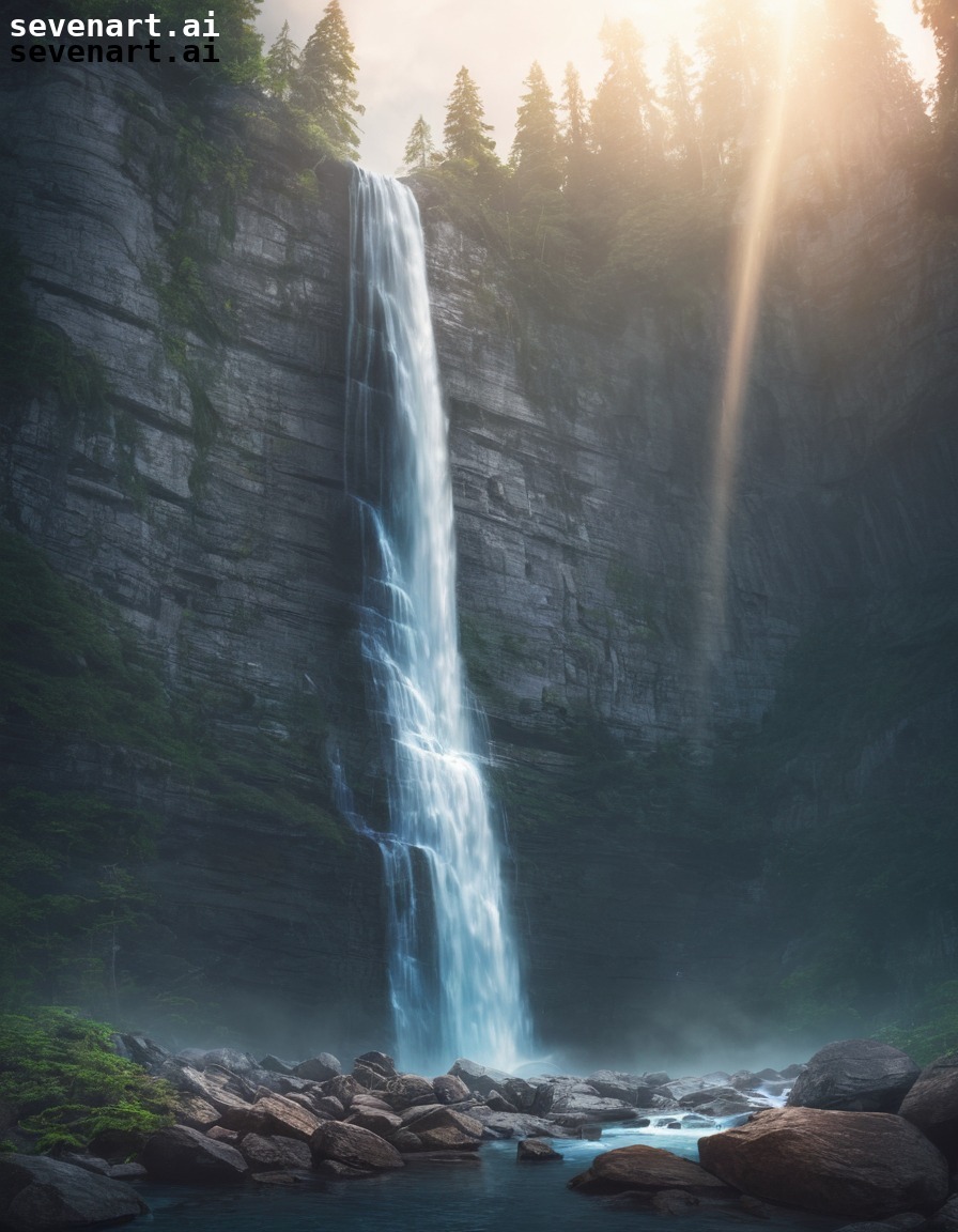 nature, waterfall, wilderness, beauty, serenity