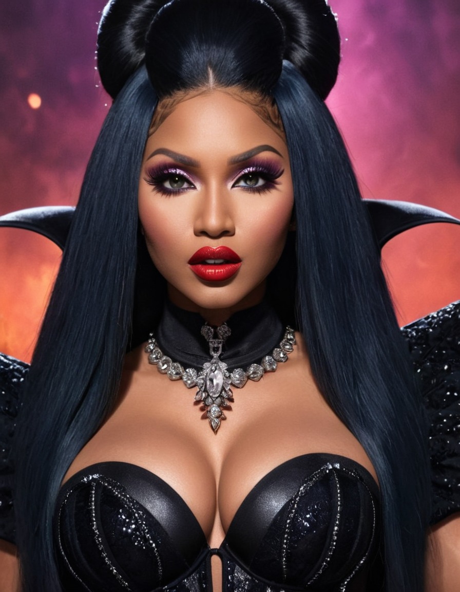 nicki minaj, vampire, queen, makeup, fashion, extravagant, menacing