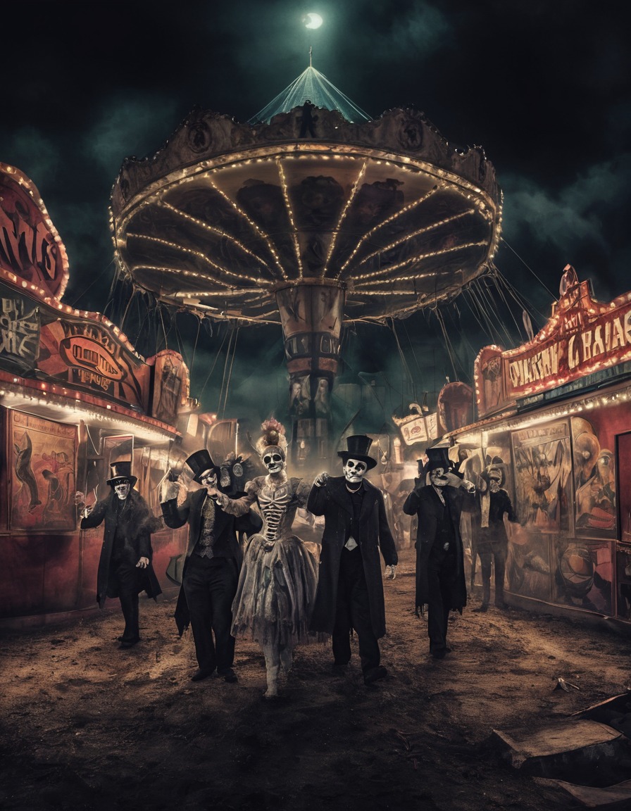 sinister, carnival, twisted performers, macabre, attractions, circus, entertainment, gothic, underground, dark