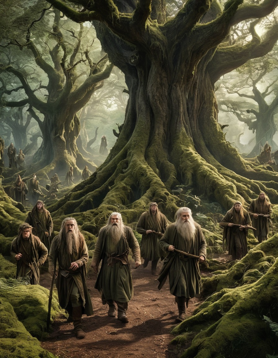 ents, fangorn, forest, marching, john tolkien, tolkien