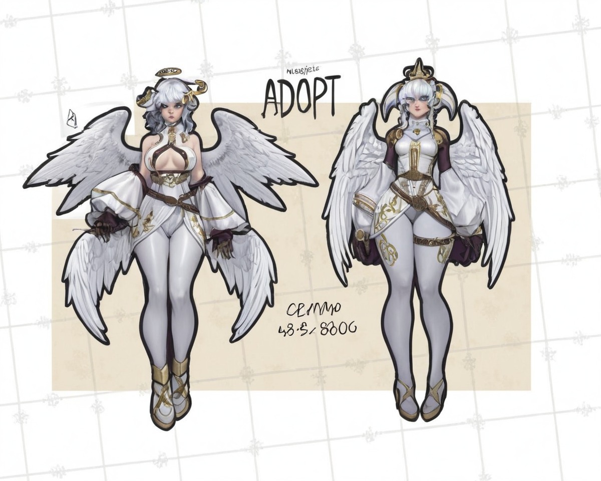 characterdesign, adoptable, adoptablesopen, angel, adoptableauction, sale, kemonomimi, humanoid, outfit, commission, angelic, angelwings, auc, mystical, ych, ychcommission