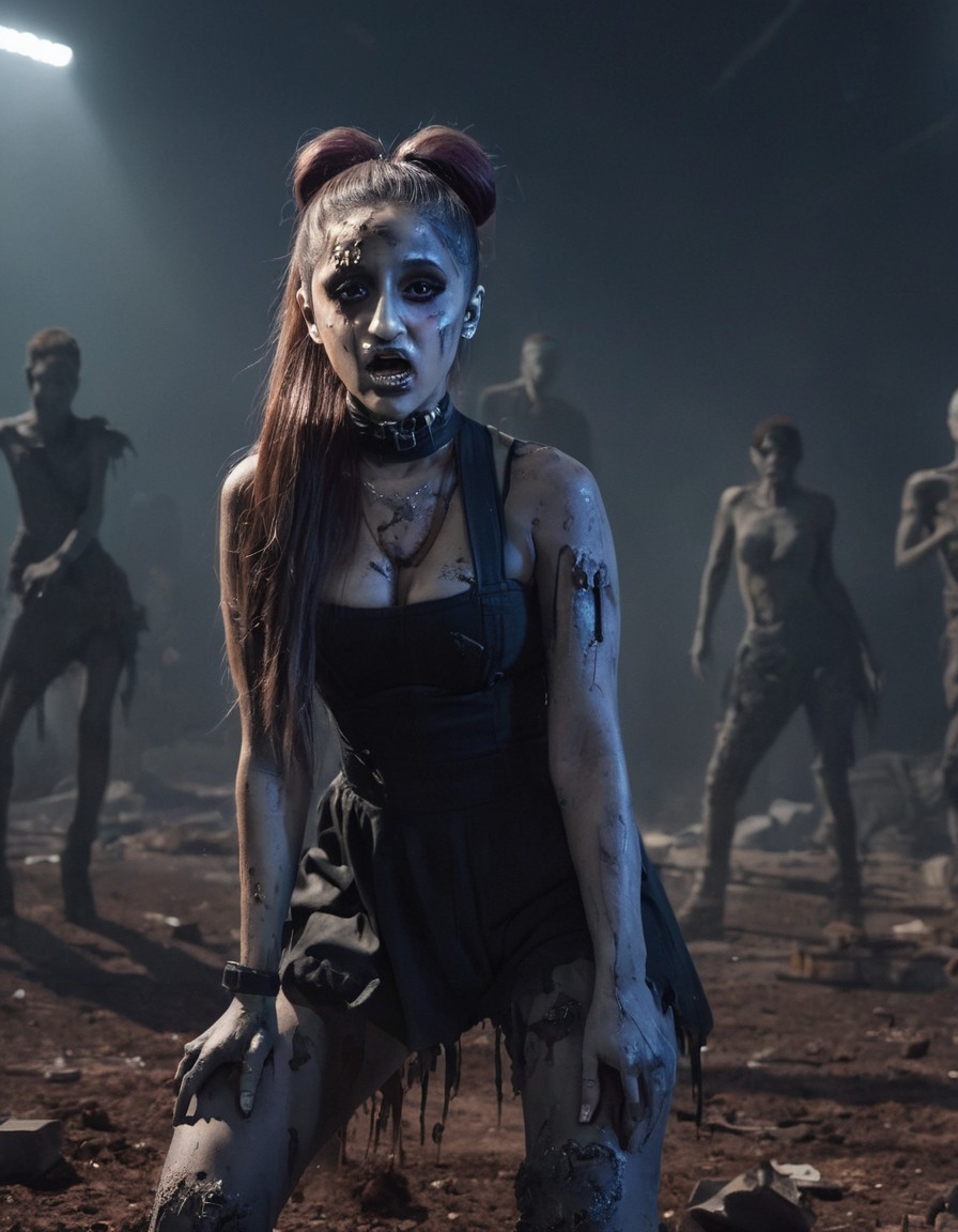 ariana grande, zombie, concert, post-apocalyptic world, music, performance, celebrities