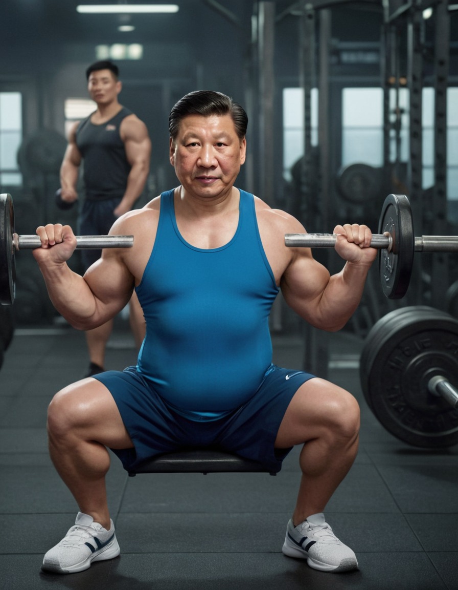 xi jinping, china, weightlifting, gym, determination, fitness, leadership