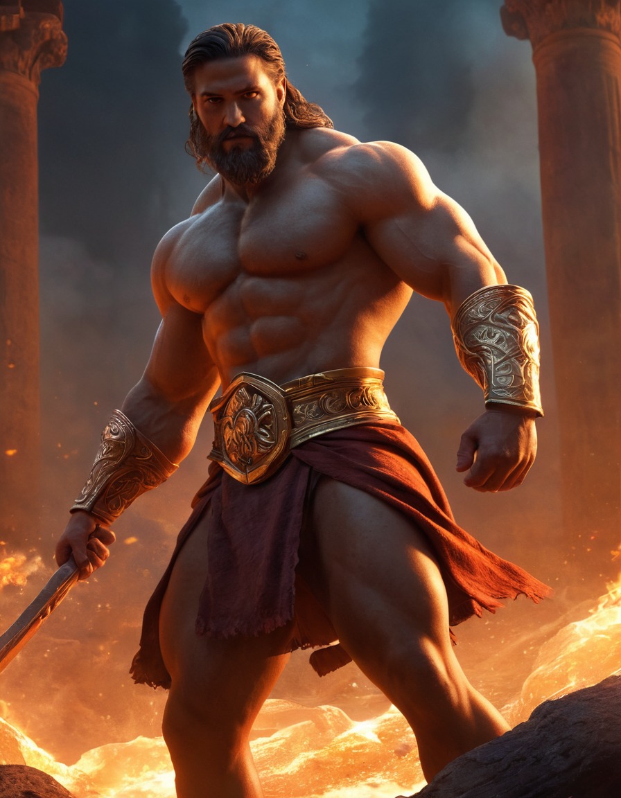 hephaestus, greek mythology, gods, forge, mythological scene, mythological epic