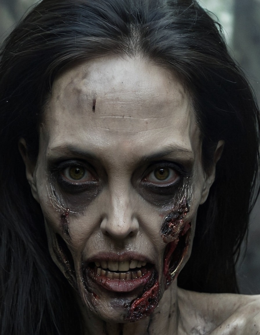 angelina jolie, decayed, undead, horror, zombie, celebrities