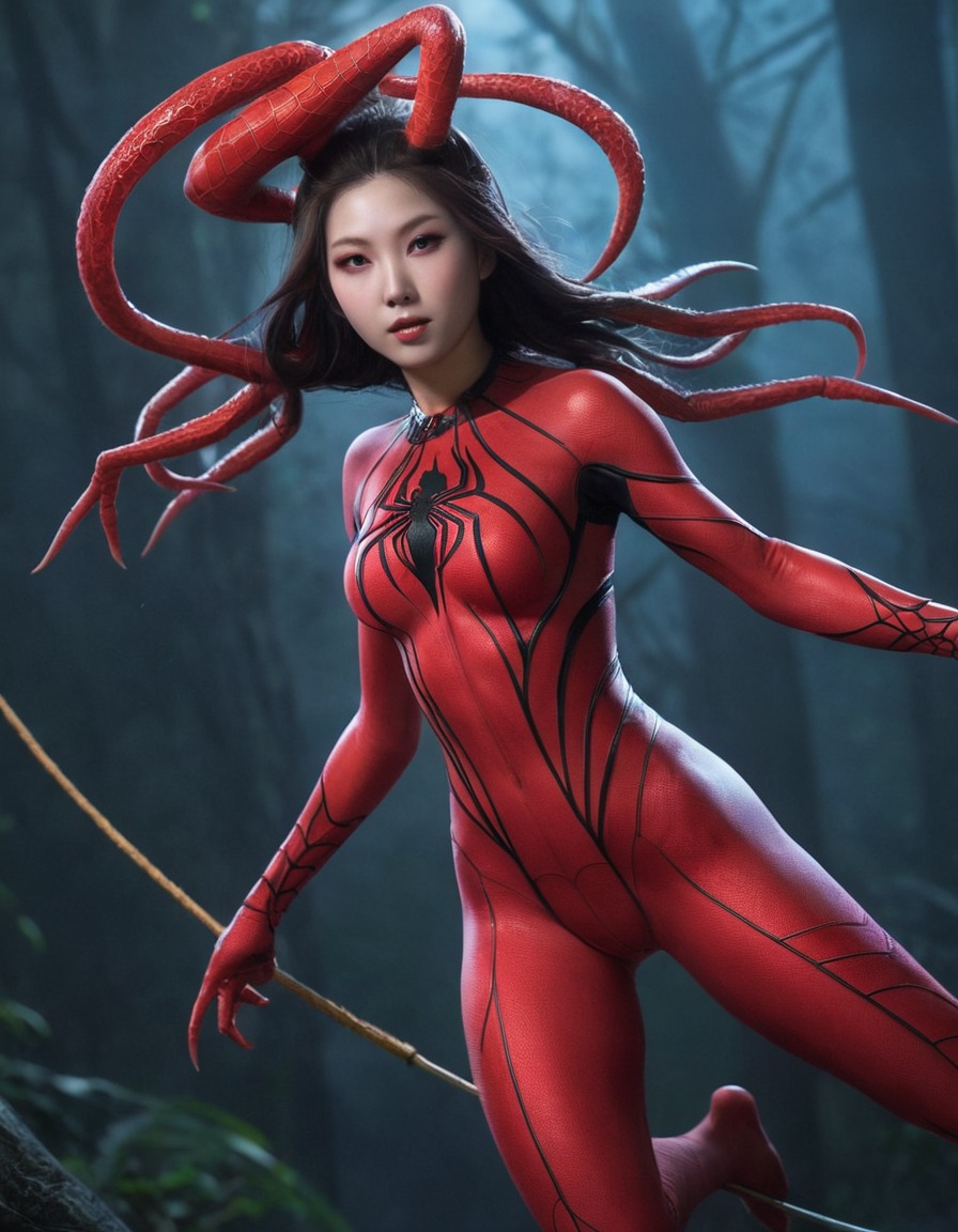 jorogumo, spiderwoman, japanese folklore, shapeshifter, mesmerizing, prey, mythical creature